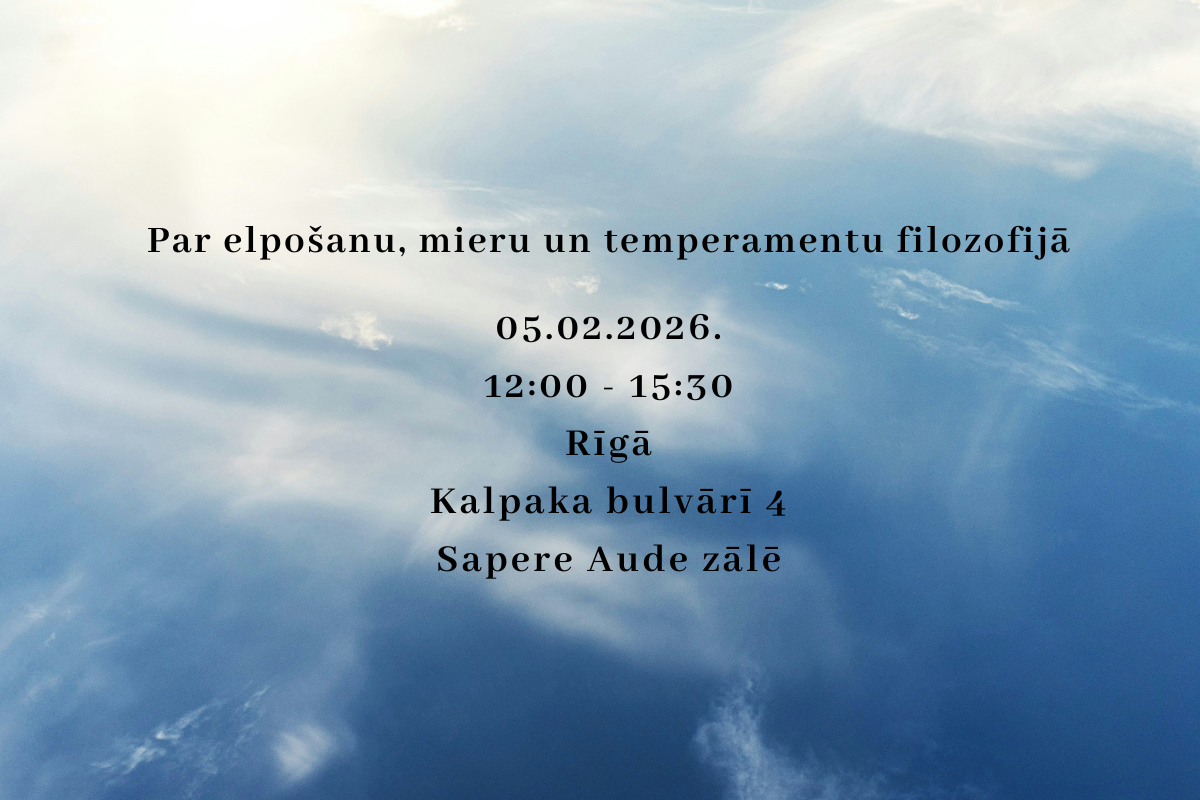 5. februāra pasākuma par elpošanu, mieru un temperamentu filosofijā,  un to kopsakarībām ar kultūru un ekoloģiju vizuālis