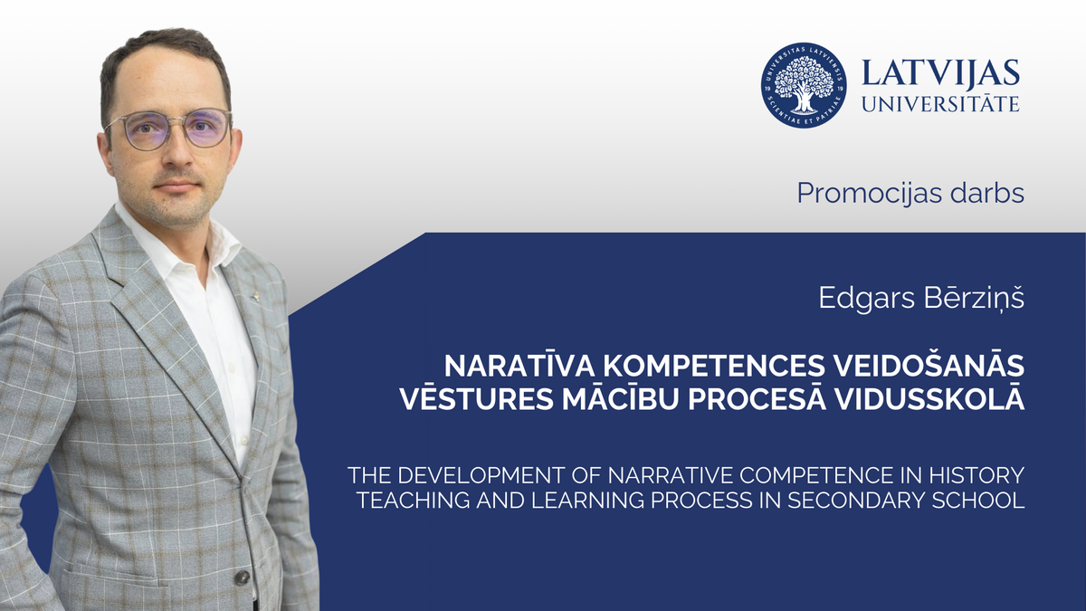 Edgara Bērziņa promocijas darba aizstāvēšanas paziņojuma vizuālis