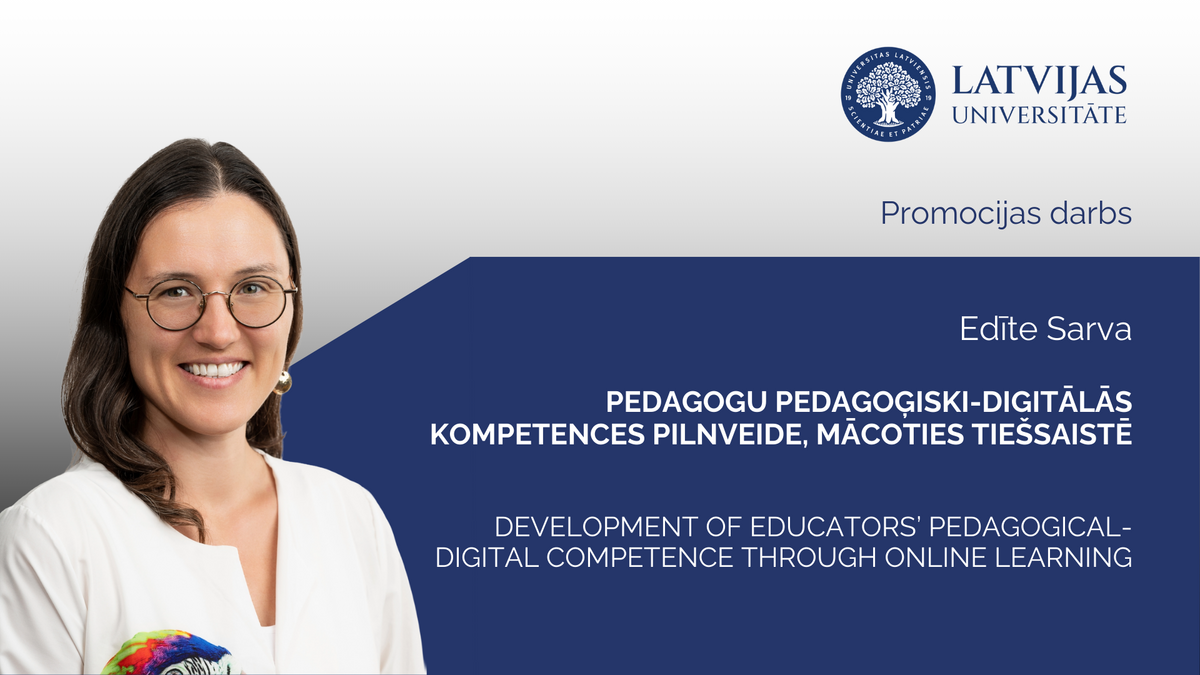 Edītes Sarvas promocijas darba aizstāvēšanas paziņojuma vizuālis